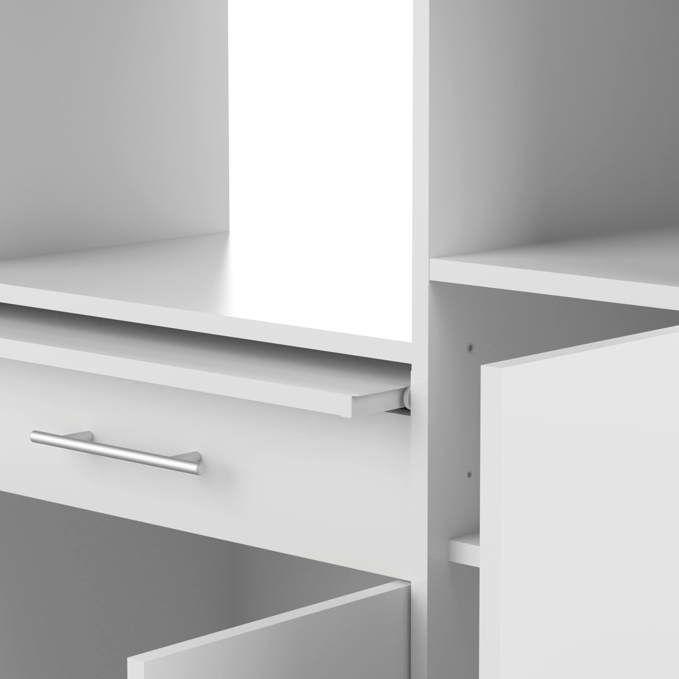TemaHome Küchenbuffet Louise ausziehbarer Schrank, mit Fach für eine Mikrowelle, Höhe 180 cm