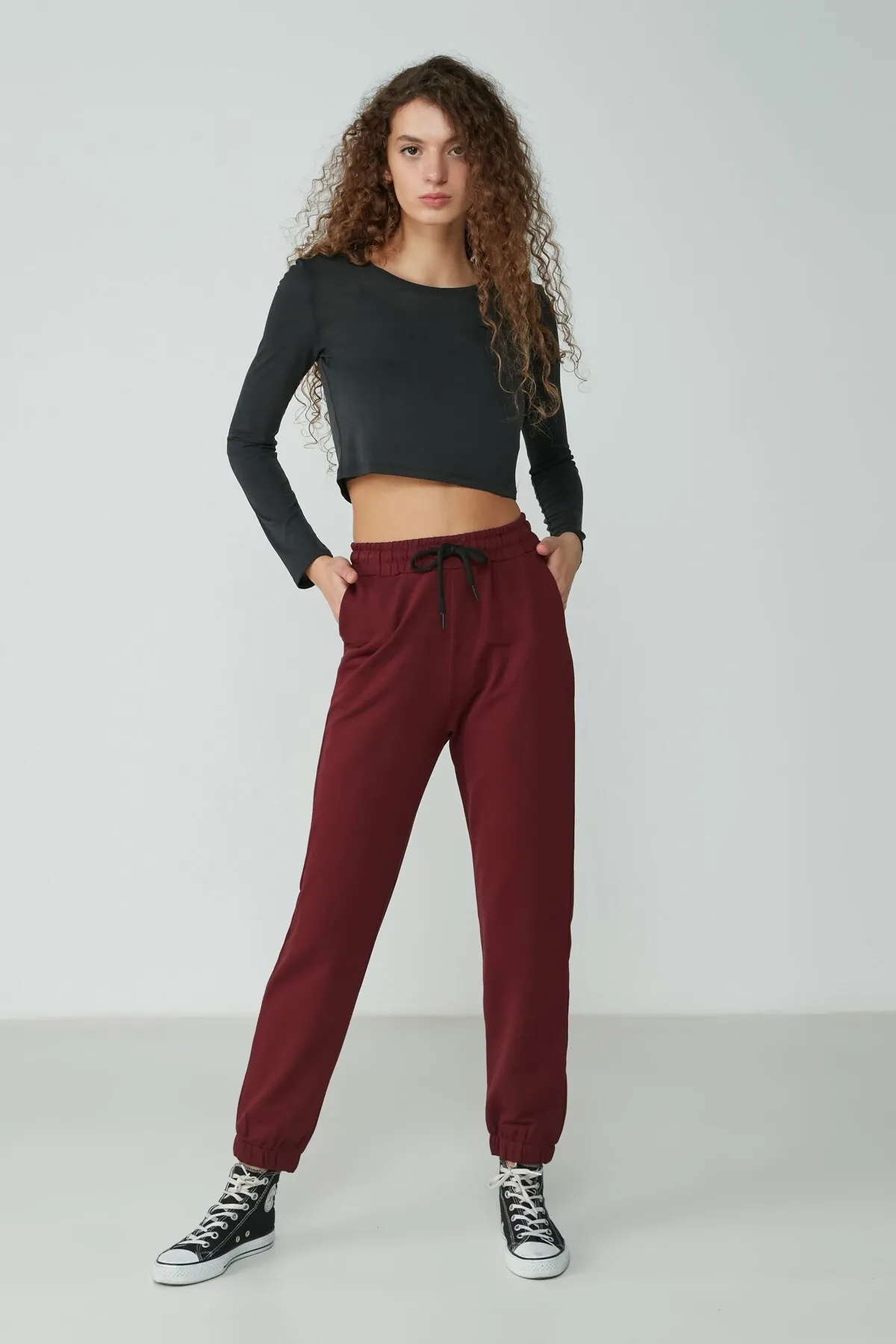 C&City  Basic Jogger-Jogginghose 734 Weinrot