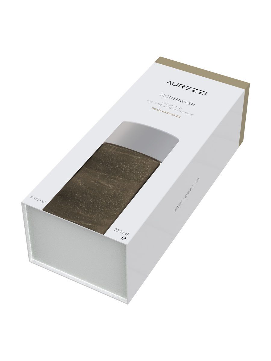 AUREZZI Mundspülung, Aurezzi 24K Gold Mundwasser Schwarz