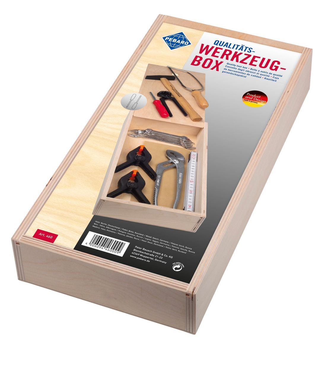 PEBARO Qualitäts-Werkzeugbox, 16 Teile