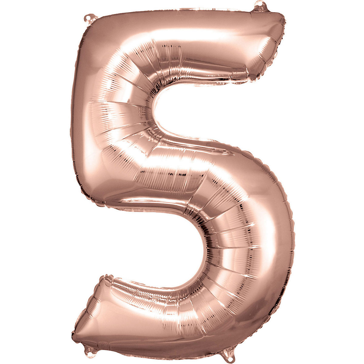 Super Shape Folienballon Rosé Gold, Zahlenballon 5, 58 x 86 cm