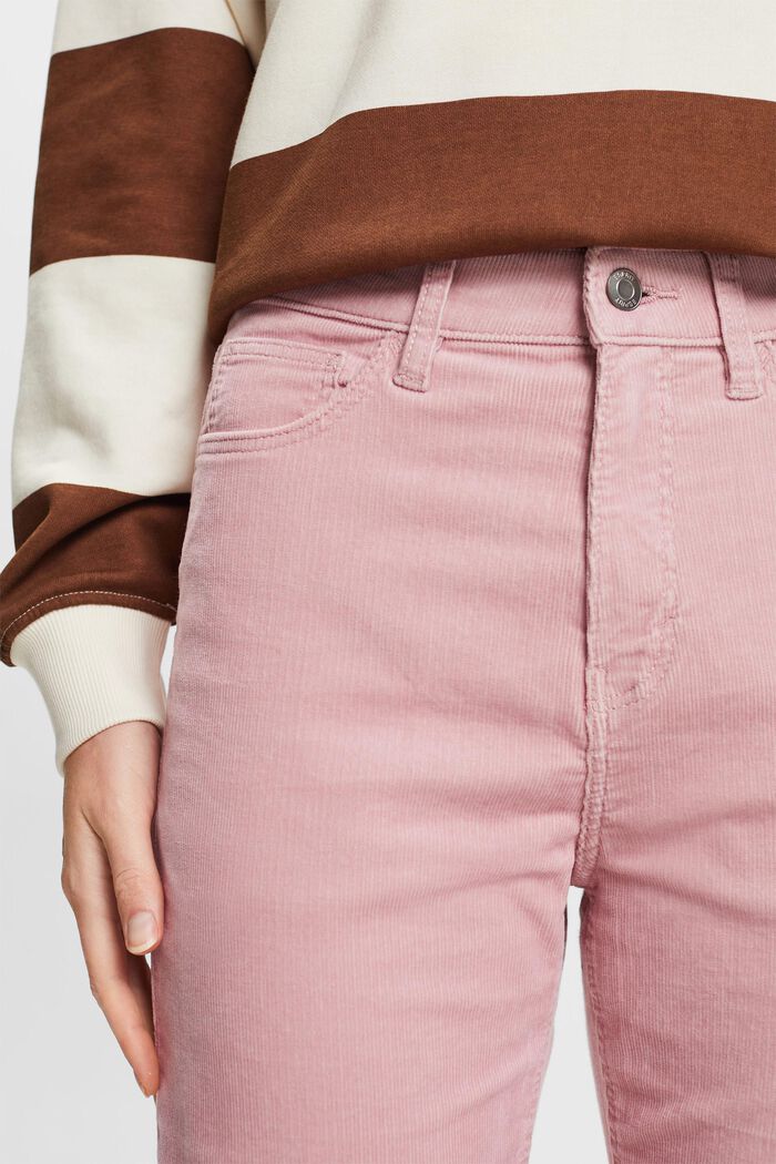 Cordhose mit gerader Passform und hohem Bund