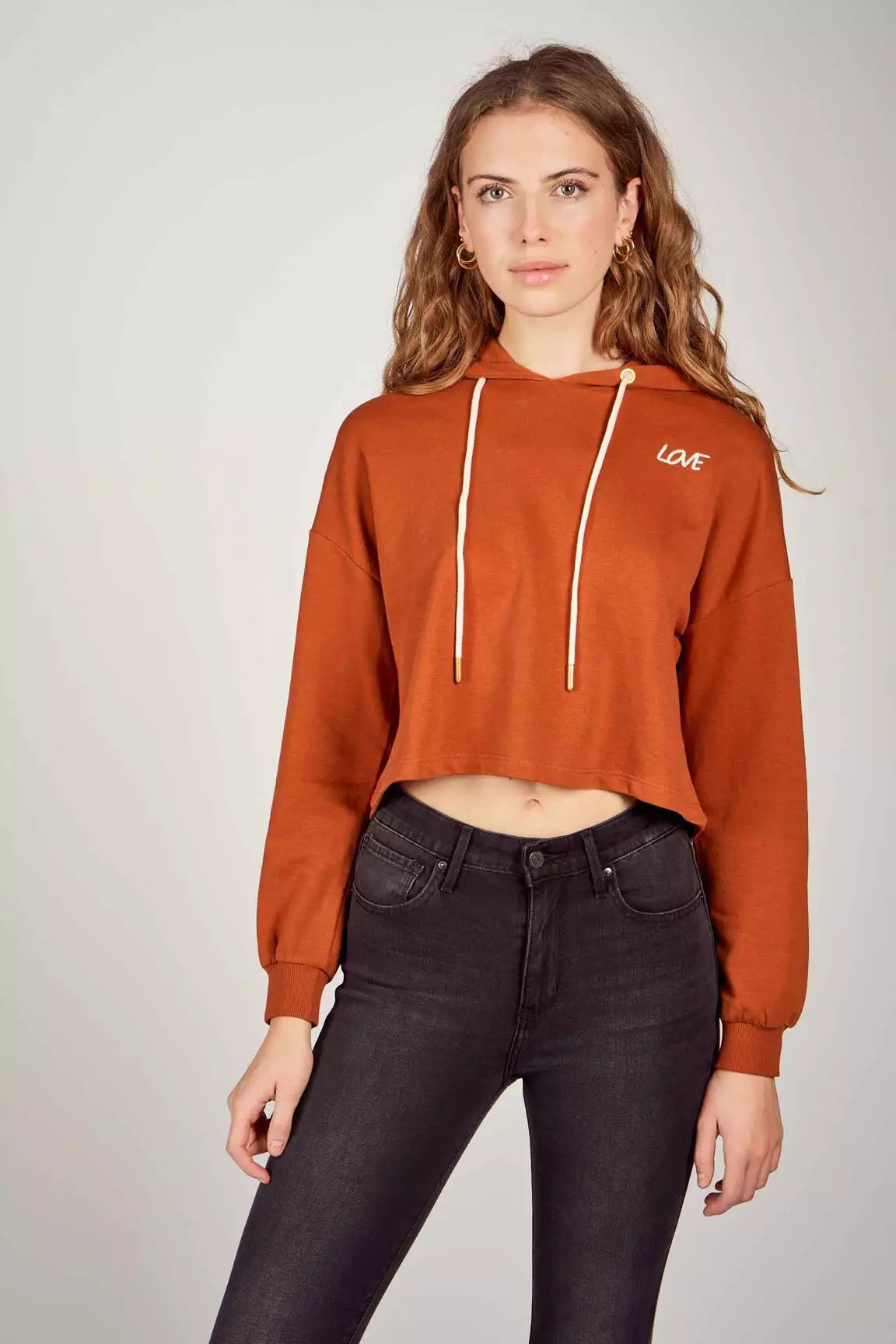 Only Sweat Capuche Femme couleur marron
