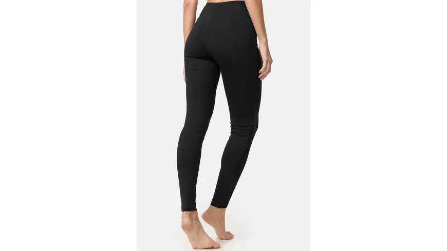 NUR DIE Damen Leggings Baumwolle 100 DEN schwarz