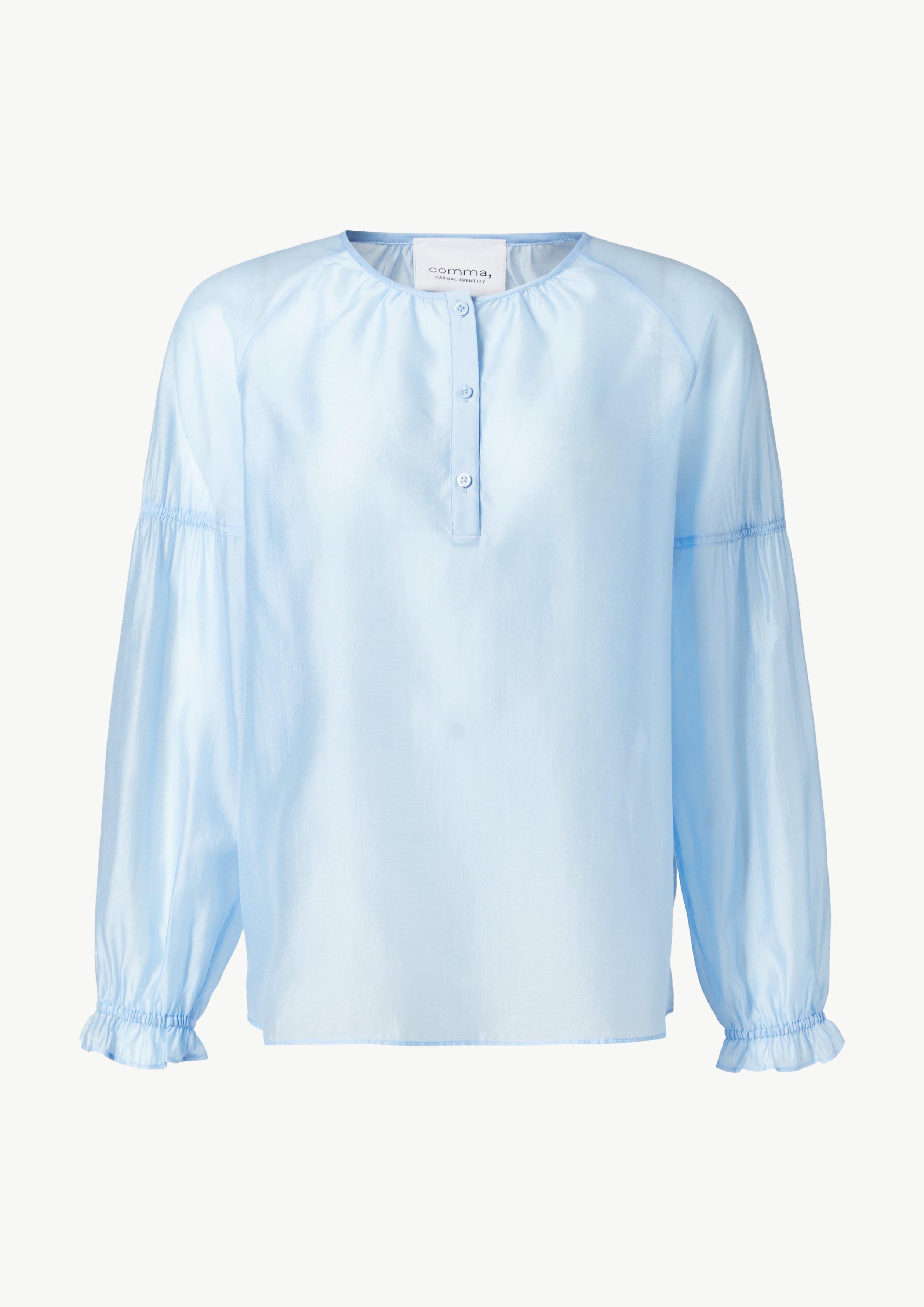 Raglan-Bluse mit elastischen Bündchen - himmelblau