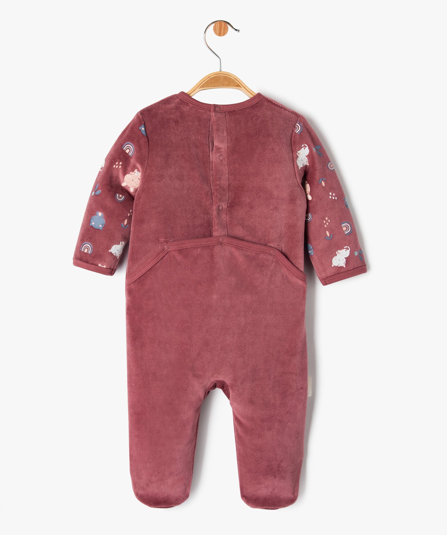 Pyjama dors-bien en velours bébé fille - Petit Béguin bordeaux | GEMO