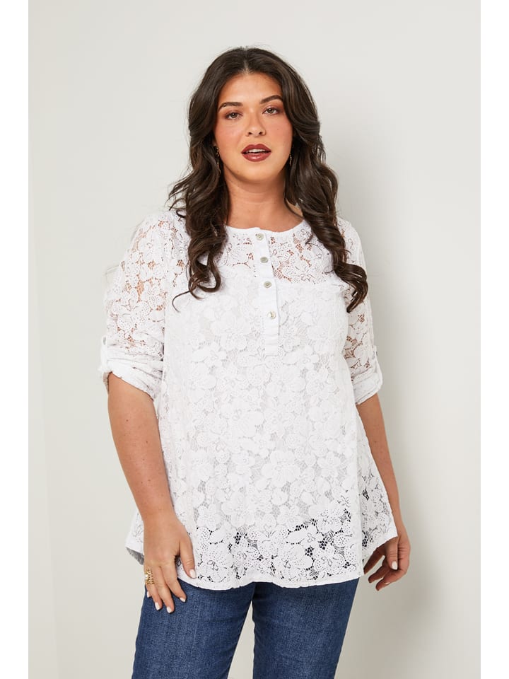 Curvy Lady Bluse in Weiß günstig kaufen