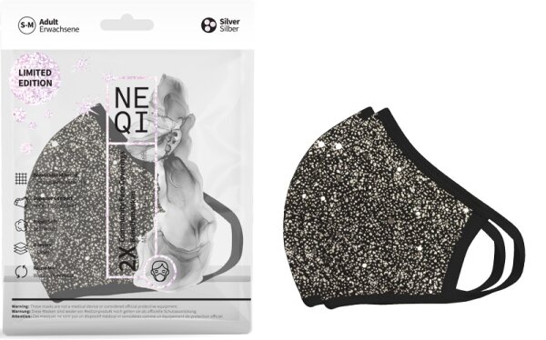 NEQI Face Coverings Xmas Silver Mund- und Nasenschutz