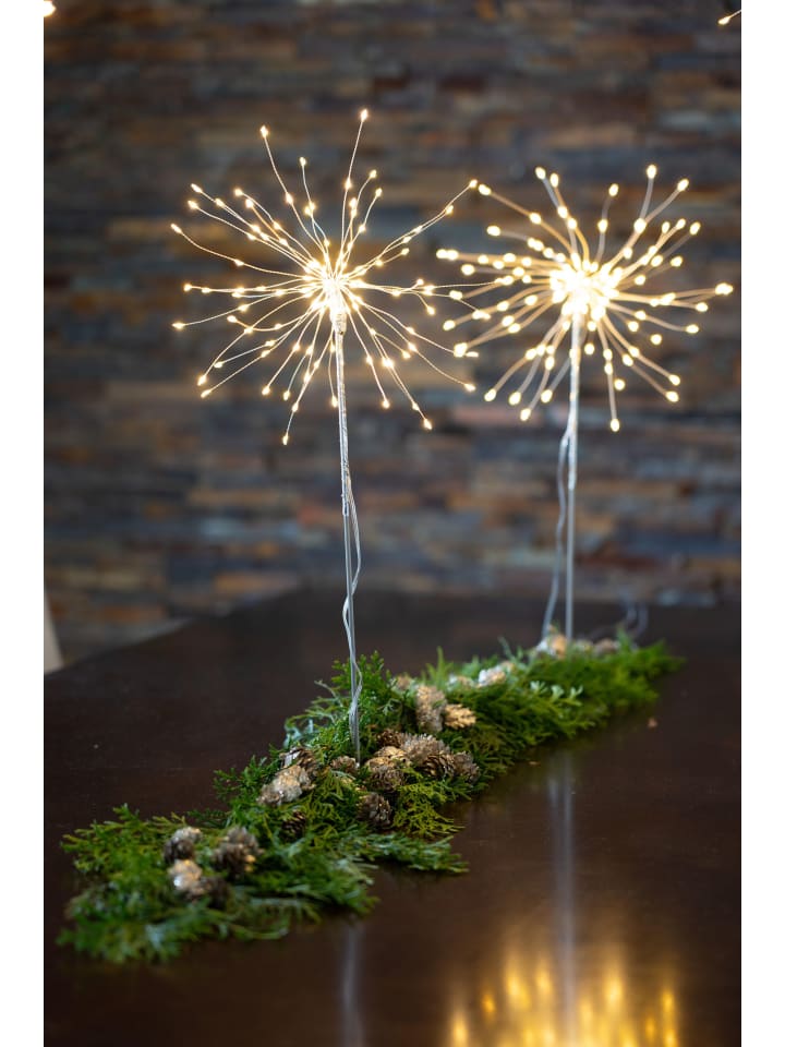 STAR Trading LED Deko-Stehleuchte 'Firework', 120 LEDs, silber, warmweiß, 50cm günstig kaufen onesize