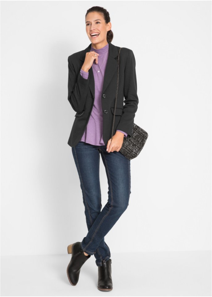 Baumwoll Jersey-Blazer, tailliert