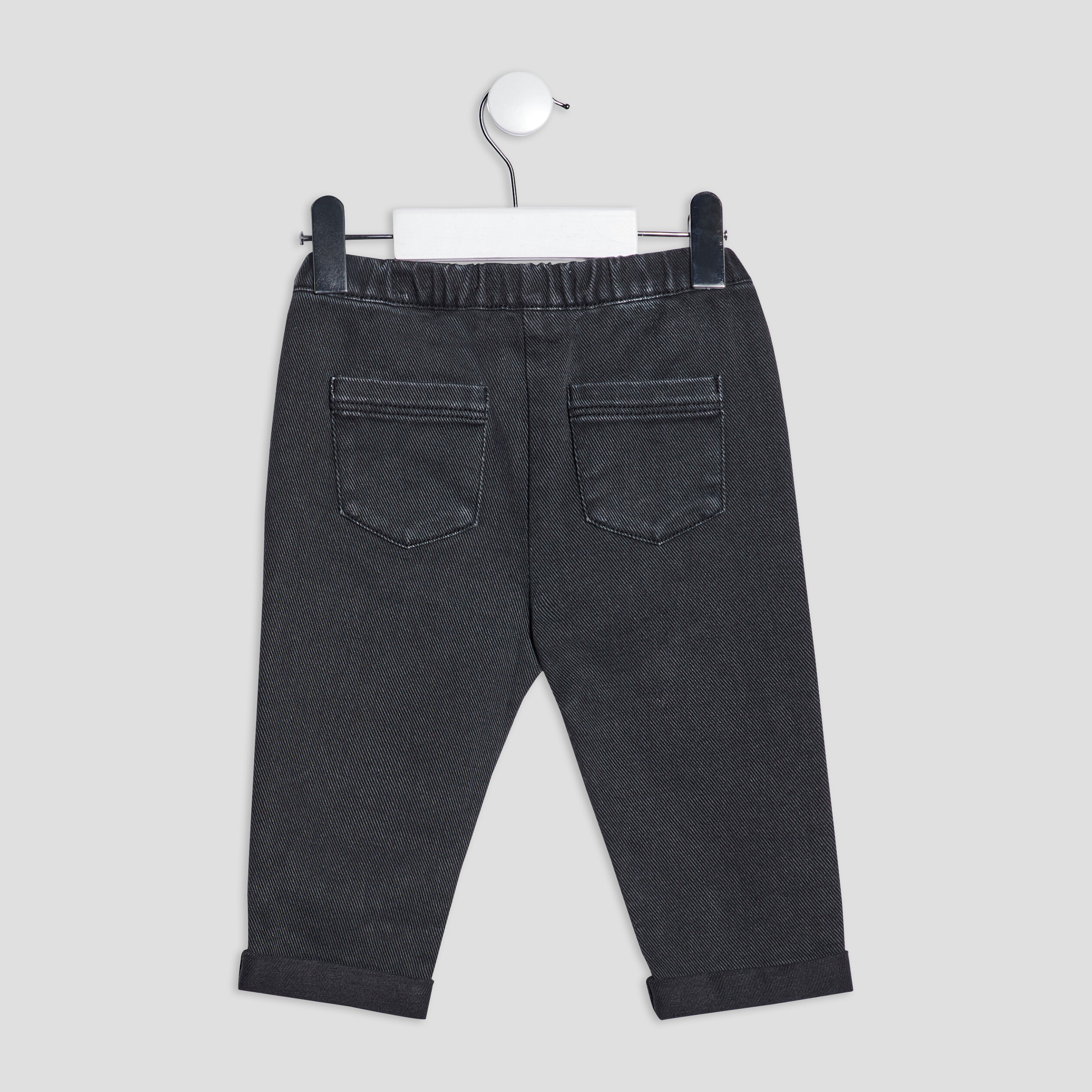 Pantalon slim taille élastiquée gris foncé bébé fille | La Halle