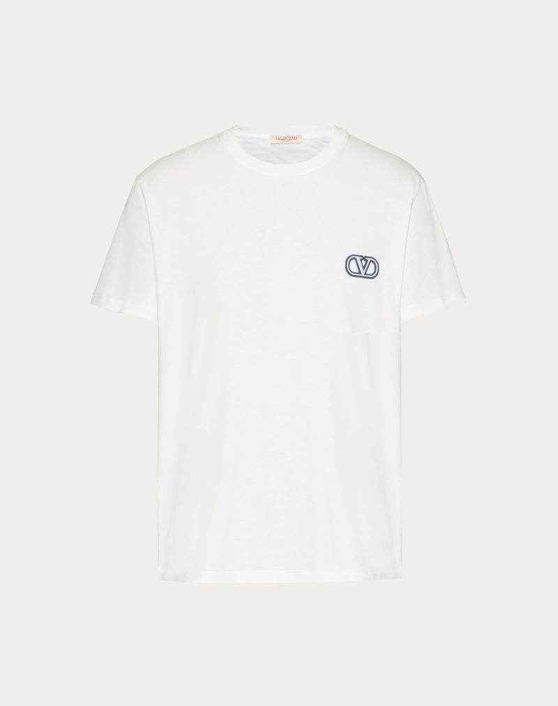 Camiseta de algodão com patch exclusivo Vlogo