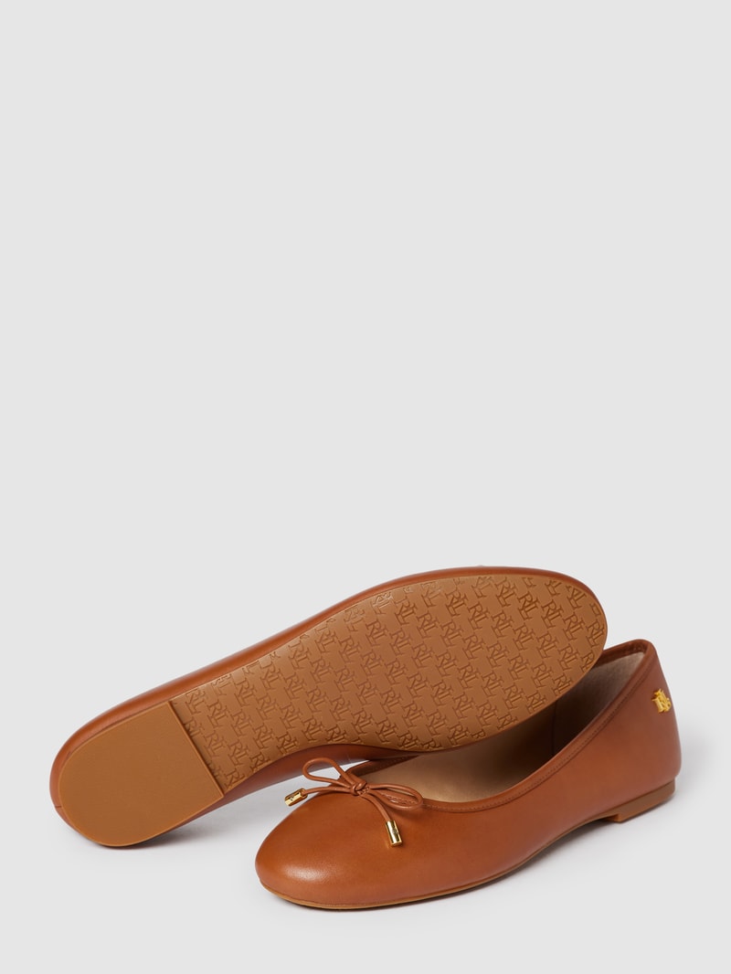 Ballerinas mit Schleifen-Detail Modell 'JAYNA-FLATS-CASUAL' in cognac