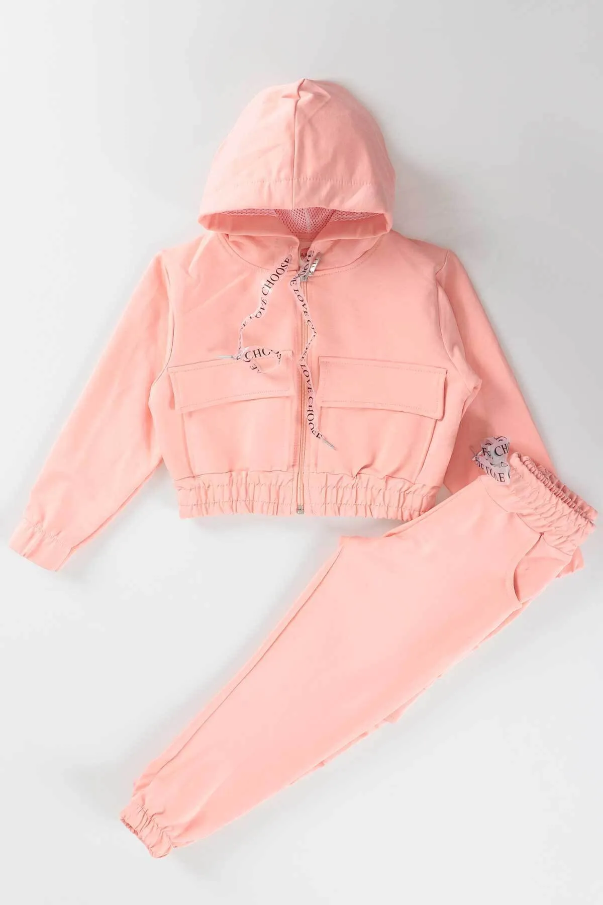 AHENGİM  Taschen-Trainingsanzug-Set für Mädchen Ak2234