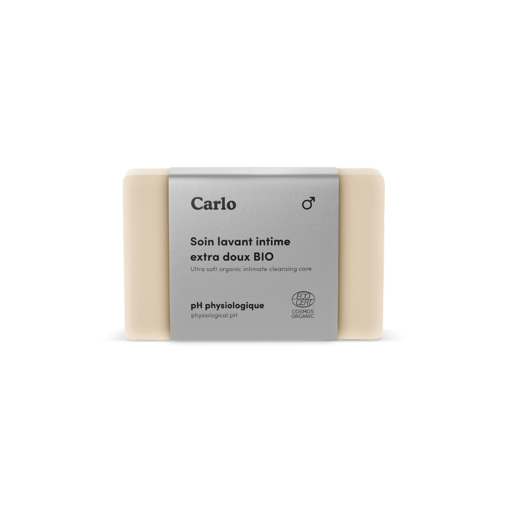 carlo & carla Soin lavant solide dédié aux parties génitales masculines certifié bio, 0 parfum Hygiène intime masculine
