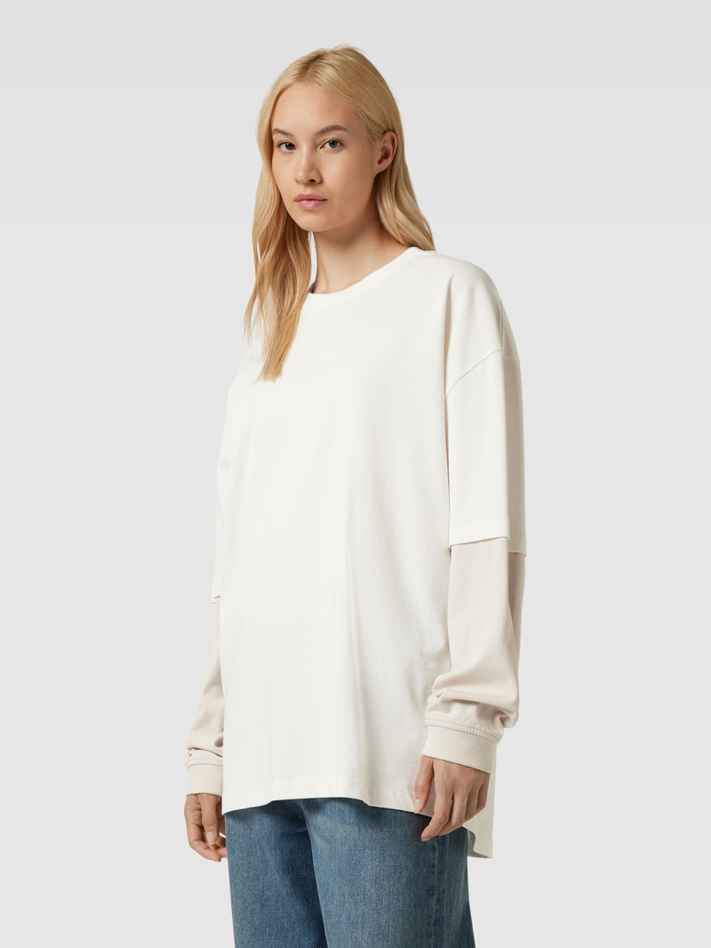 Oversized Longsleeve im Double-Layer-Look in hellgrau