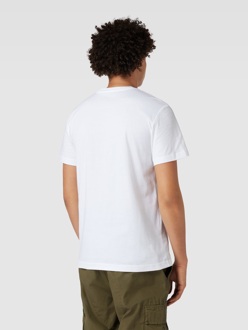 T-Shirt mit Logo-Stitching Modell 'EMBRO' in weiss