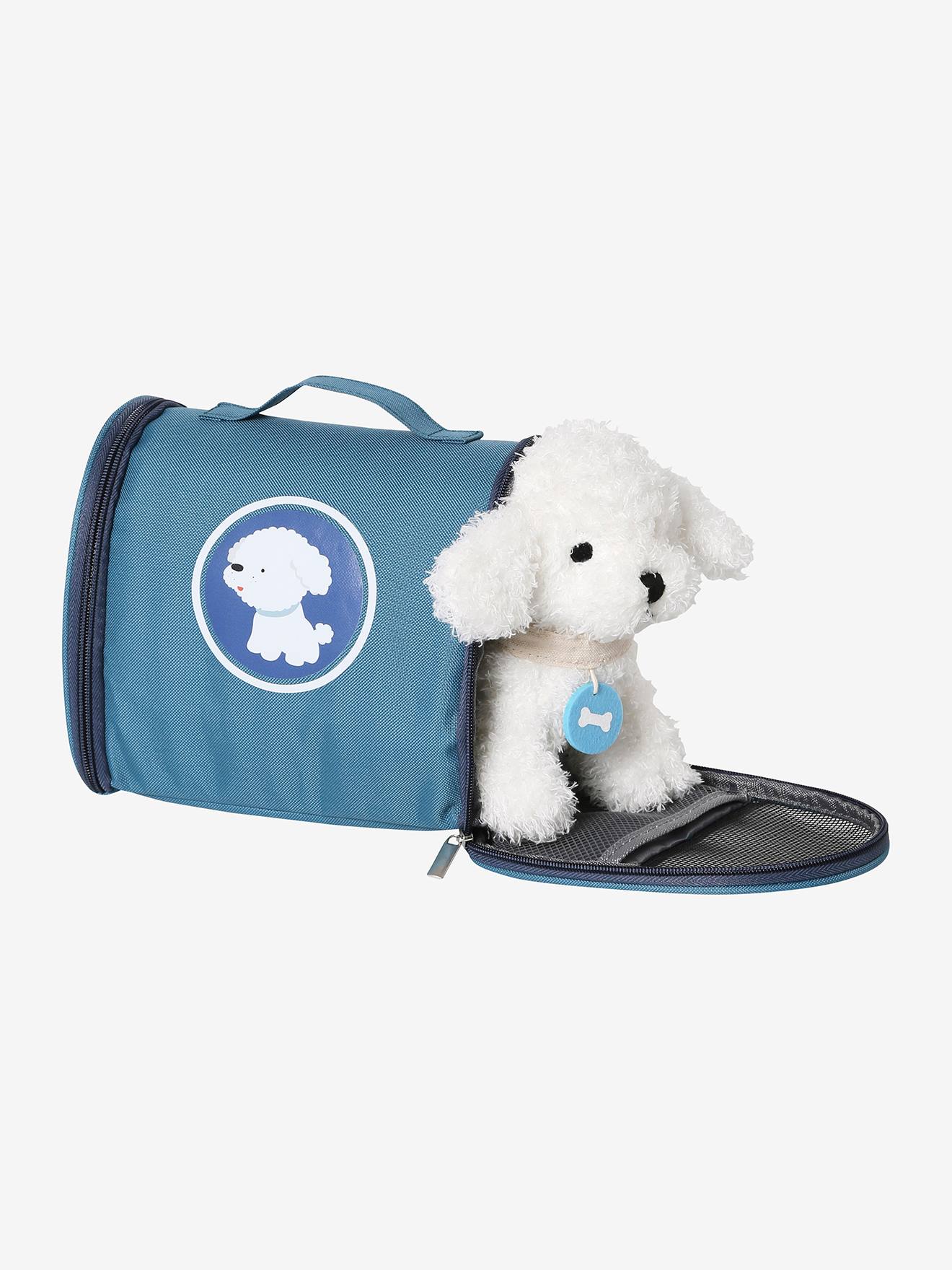 Peluche animal de compagnie + accessoires en bois FSC® bleu