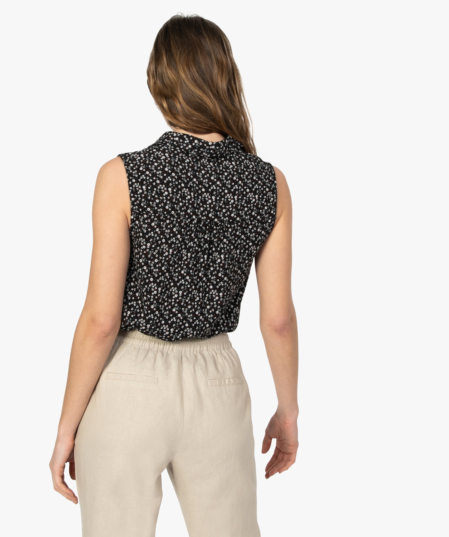 Chemise femme imprimée sans manches imprime | GEMO