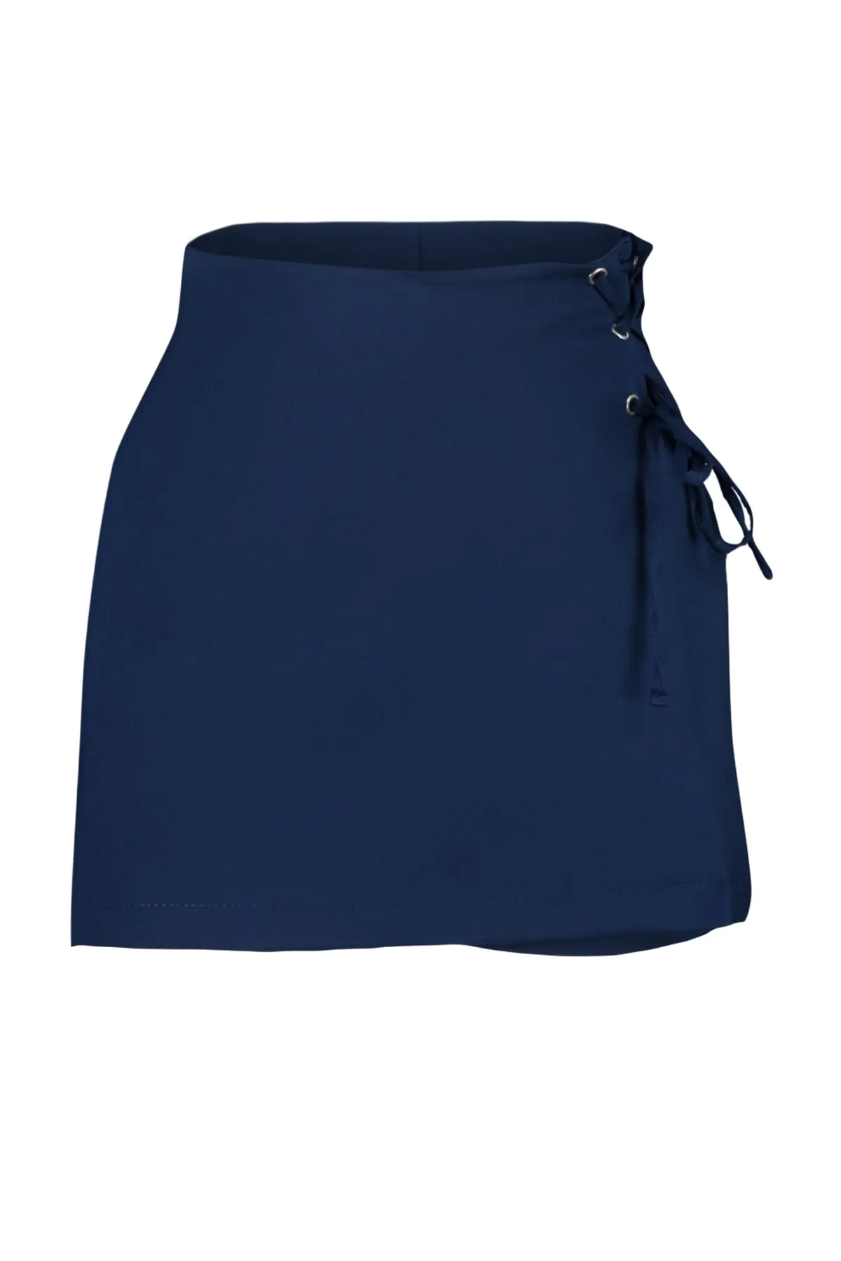 Trendyol Collection  Marineblauer gewebter Shortsrock mit Einfassung und Ösendetails TWOAW21SR0038