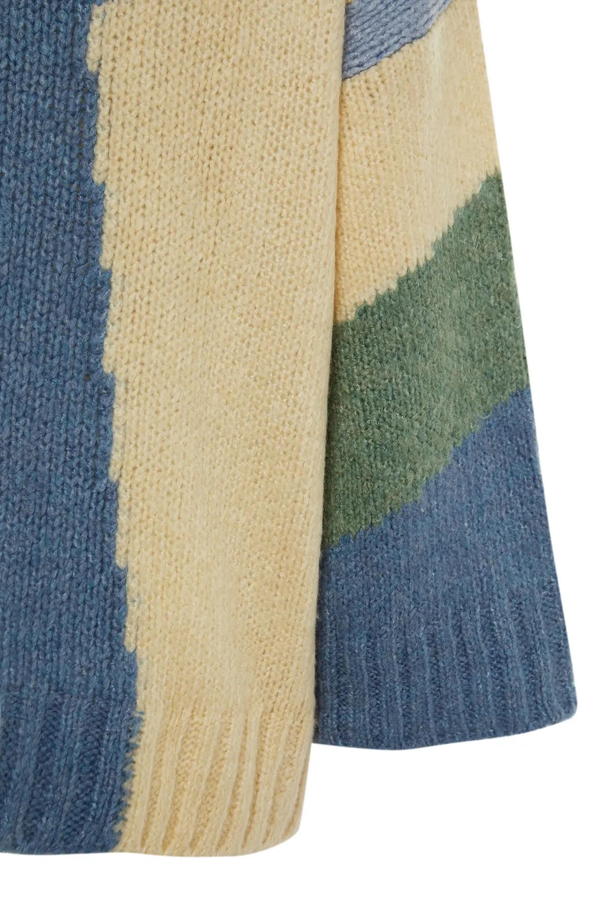Trendyol Collection  Blauer, weich strukturierter Strickpullover mit Farbblockdesign TWOAW20XS0047