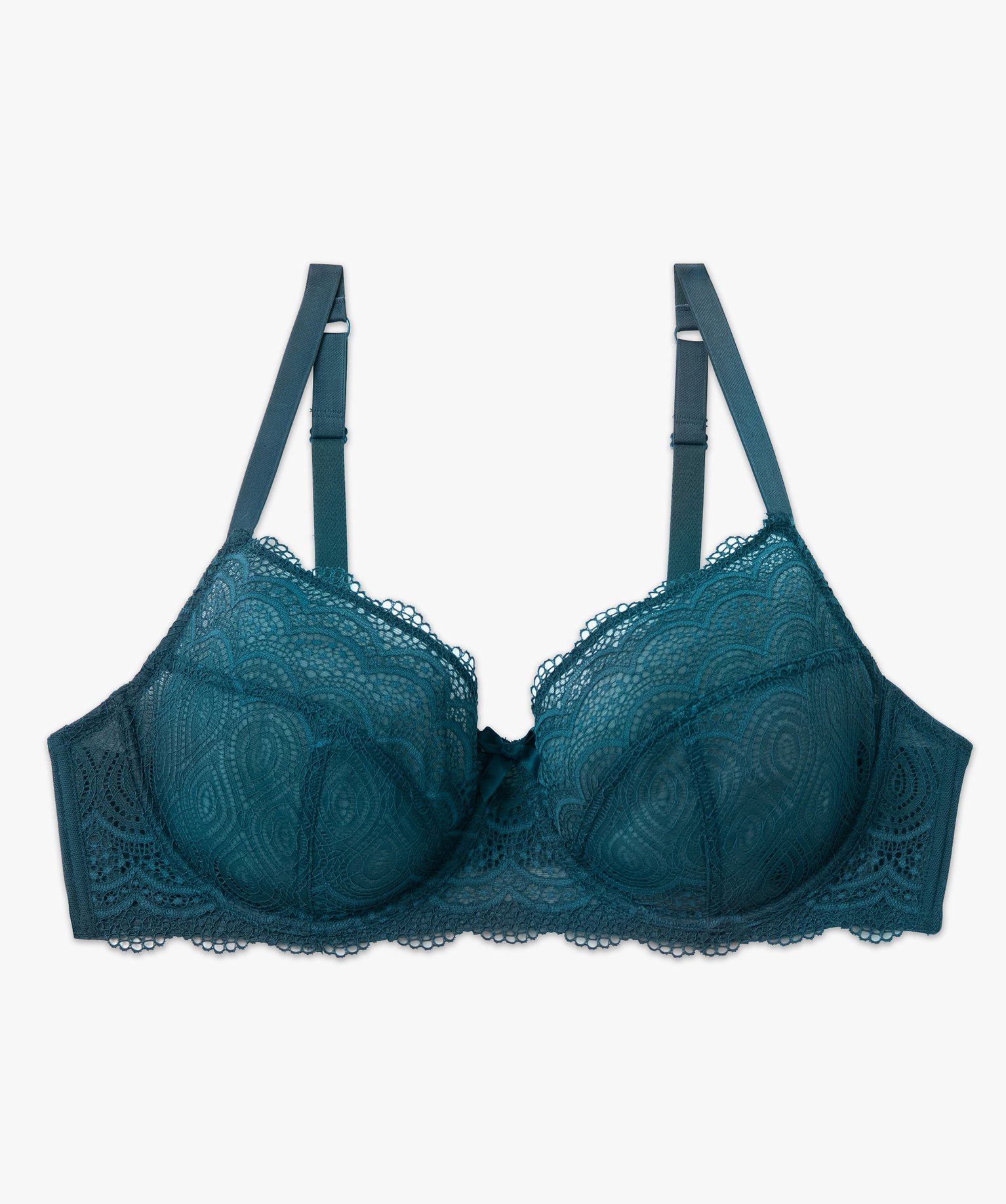 Soutien-gorge emboitant grande taille à armatures en dentelle bleu | GEMO