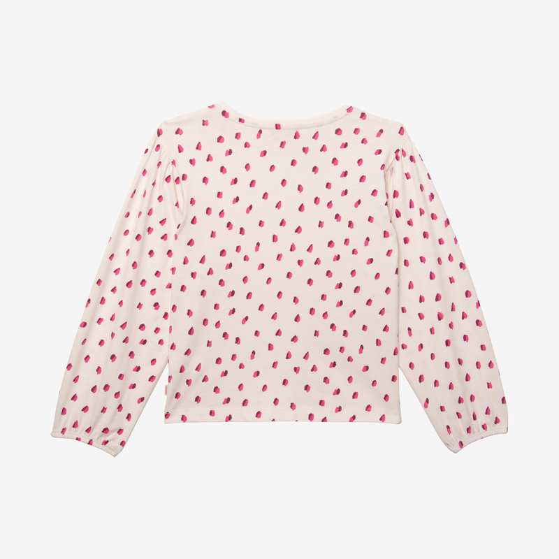 T-shirt fille blanc imprimé bicolore en coton recyclé Catimini
