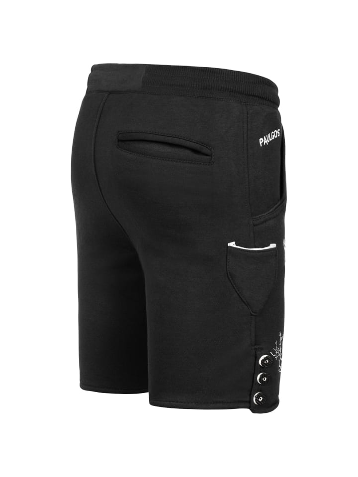 PAULGOS Jogginghose Design Trachten Lederhose Bermuda Shorts Kurz JOK6 in Schwarz günstig kaufen