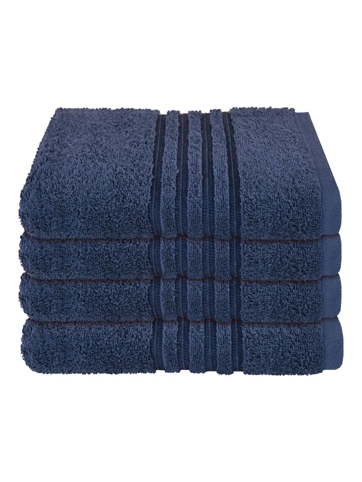 Schiesser Handtuch Milano im 4er Set in Dunkelblau günstig kaufen 50 x 100 cm