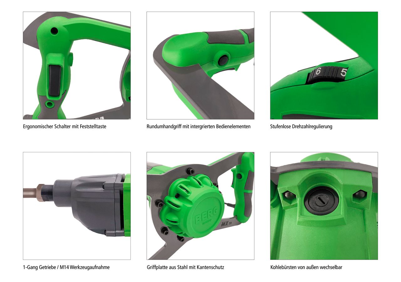 BERG HANDRÜHRWERK BERG MX 14 [230V - EU] - 1400W, 1-GANG, 0-800 U/MIN