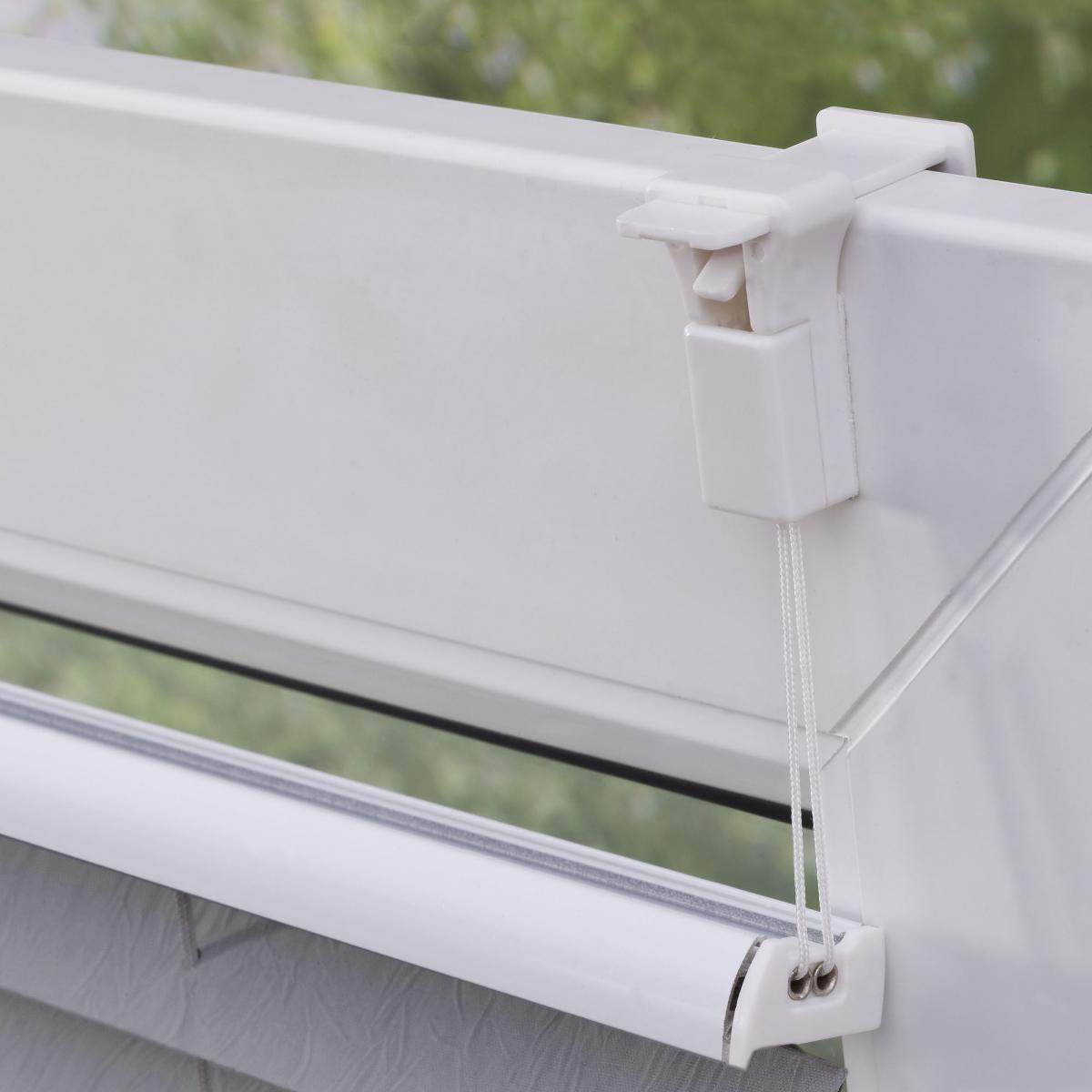 Bella Casa Klemmfix Plissee verspant, Fensterdekoration, verdunkelnd, 45 x 130 cm grau