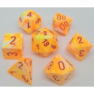 Festive Sunburst w/red Polyhedral 7-Die Sets