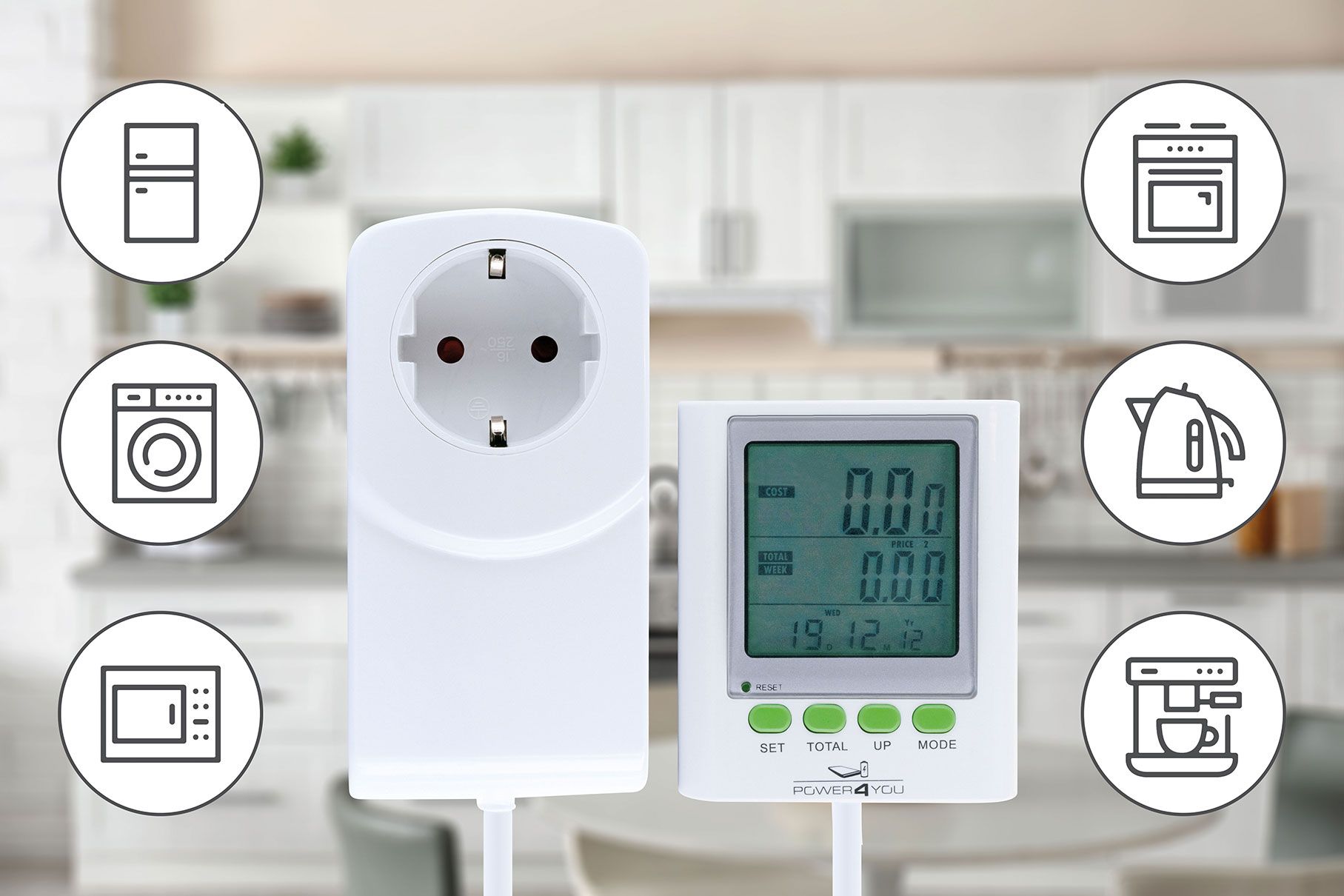 Schwaiger Energiekostenmessgerät mit separatem Display