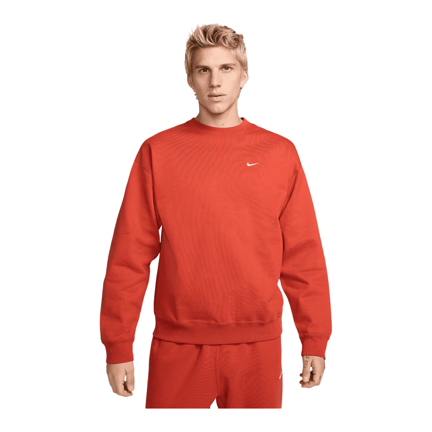 Nike Fleece Solo Swoosh Crew Sweatshirt Rot F626