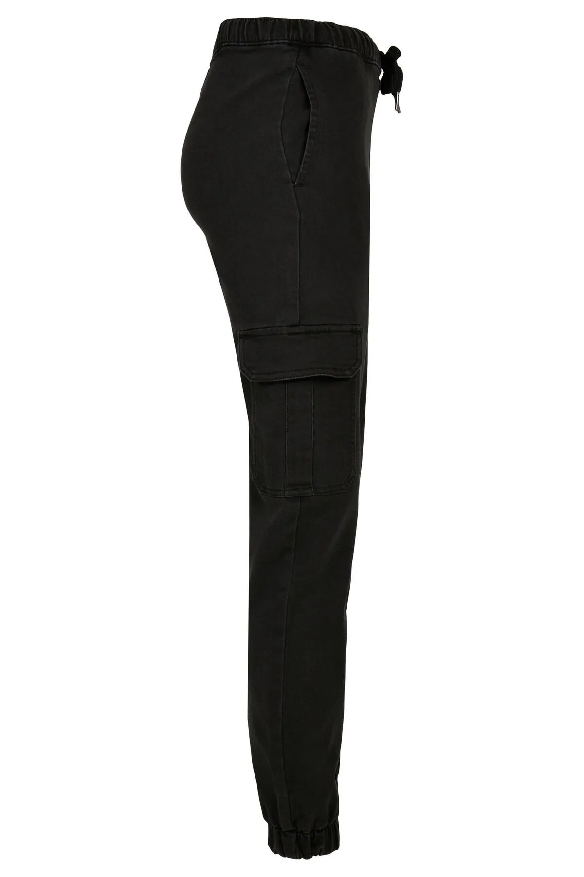 Urban Classics  Damen Cargohose aus gestricktem Denim mit hoher Taille für Damen