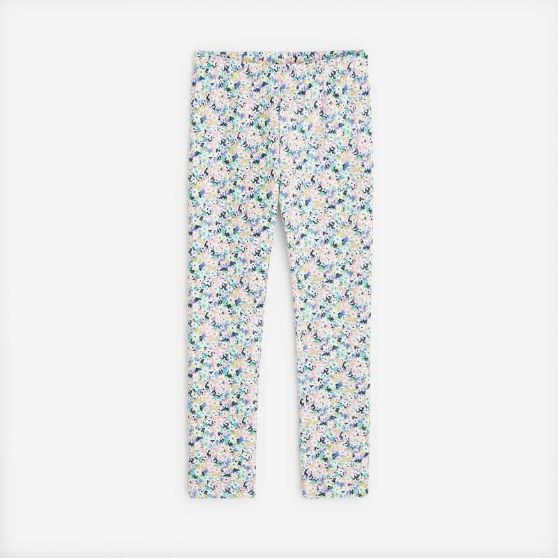 Leggings fille semis fleuris violet Catimini