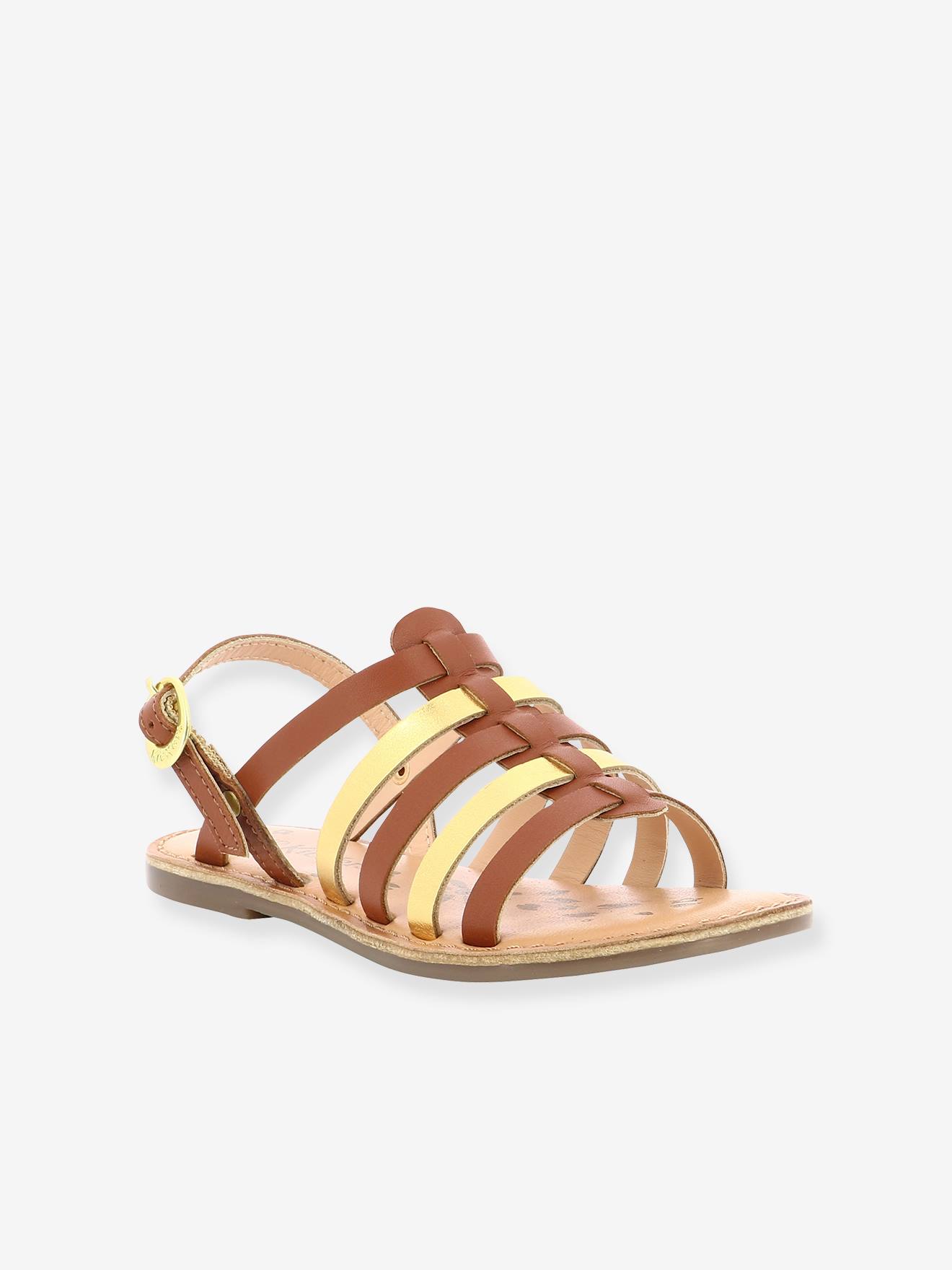 Sandales cuir fille Dixon Diva KICKERS® camel or
