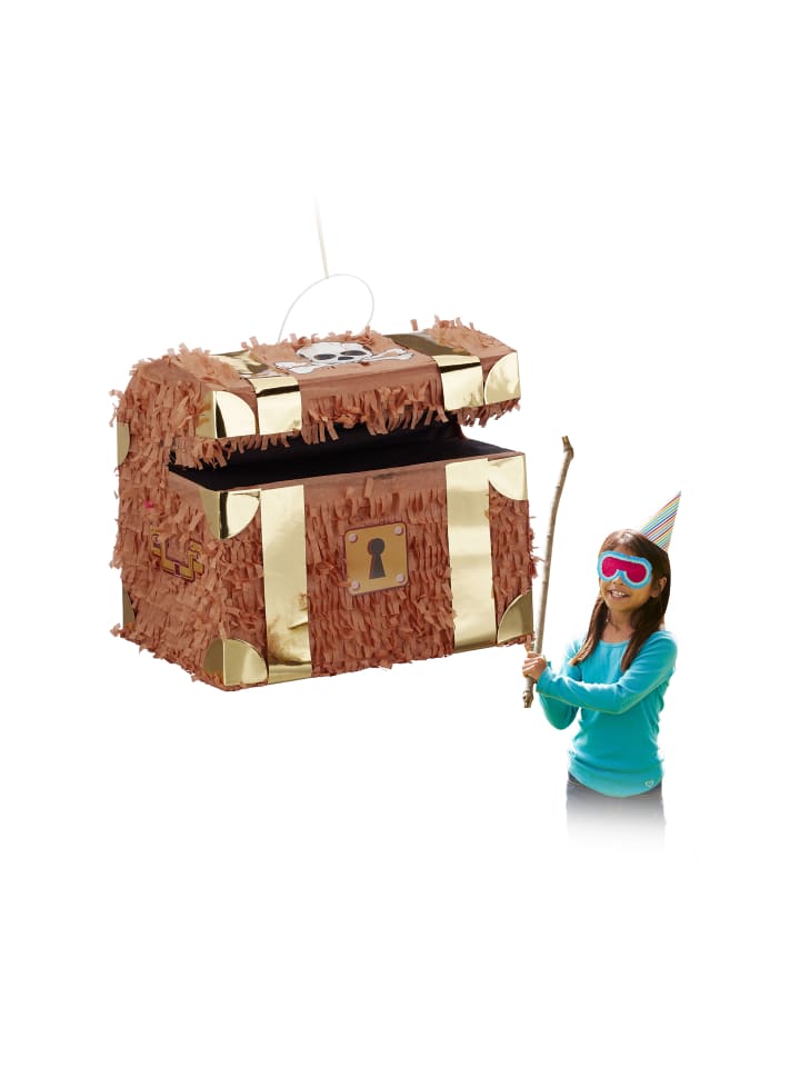 relaxdays Pinata Schatzkiste in Braun günstig kaufen onesize