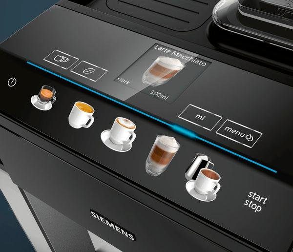 SIEMENS Kaffeevollautomat EQ.5 500 integral TQ505D09, einfache Bedienung, integrierter Milchbehälter, 2 Tassen gleichzeitig