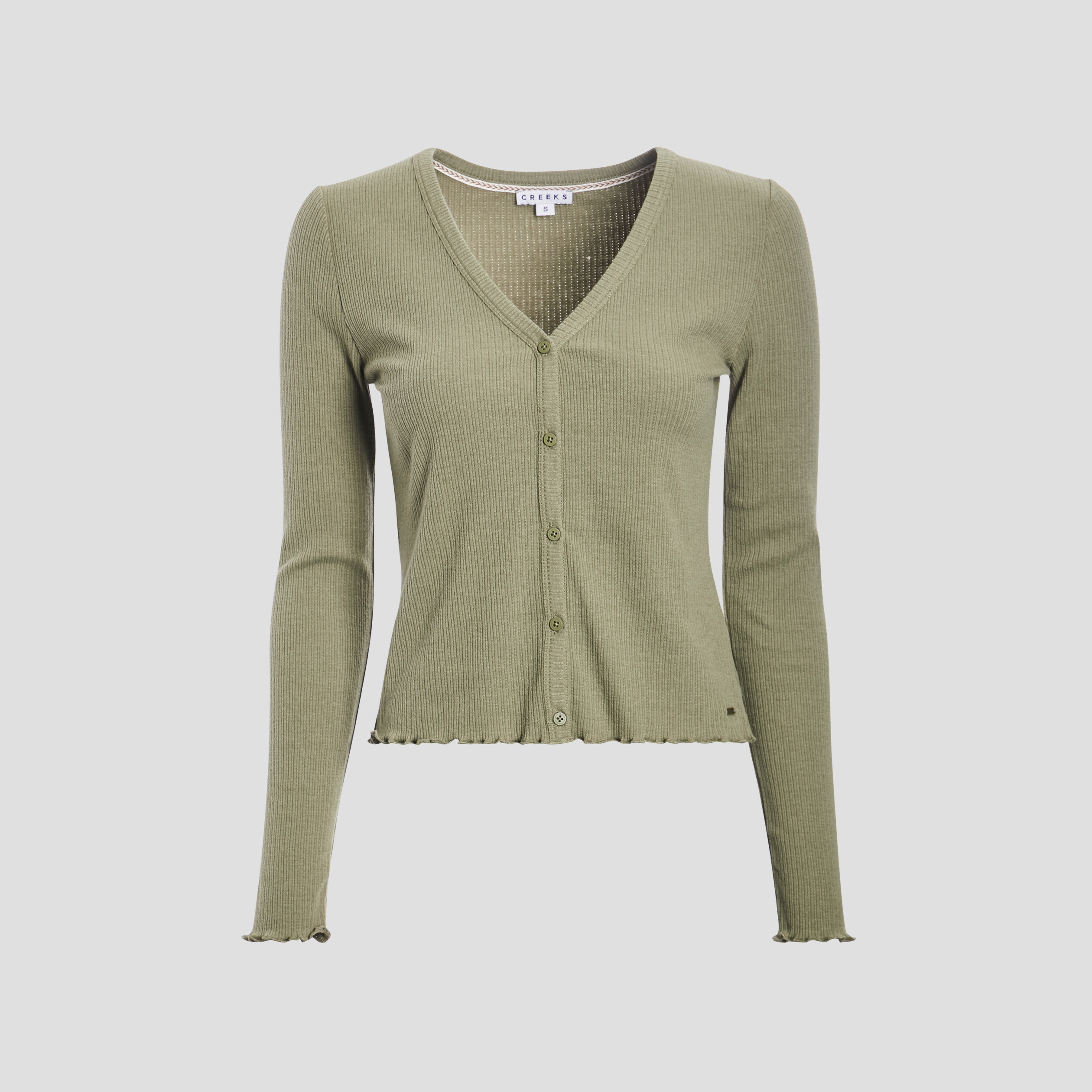 T-shirt manches longues vert kaki femme | La Halle