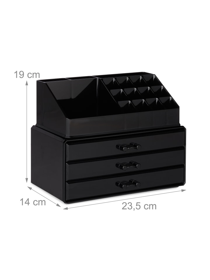 relaxdays 2x Makeup-Organizer in Schwarz günstig kaufen onesize