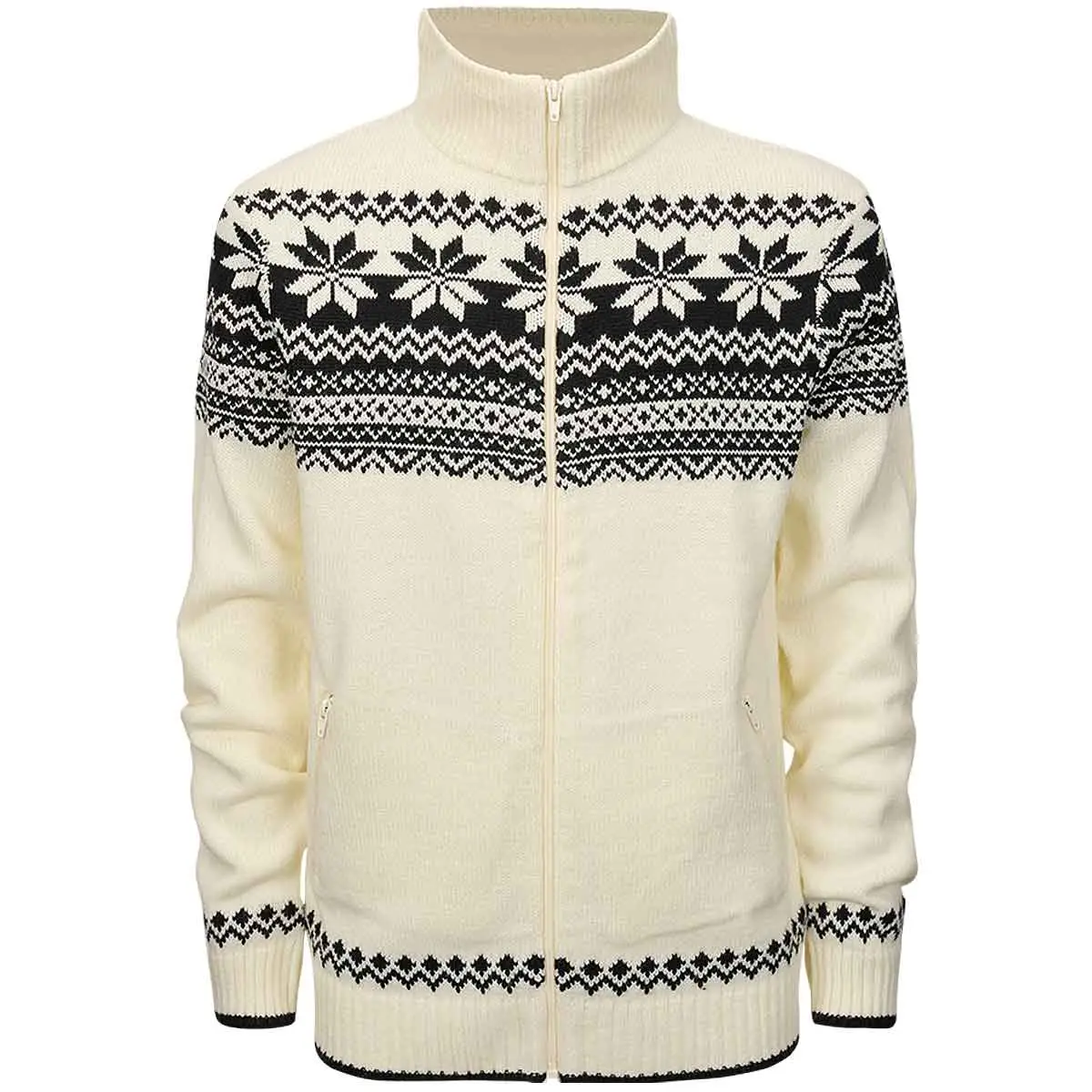 Norweger Strickjacke weiß