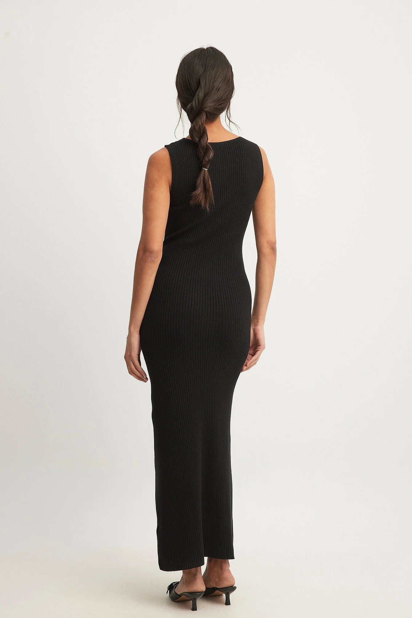 Geripptes Maxikleid aus Feinstrick