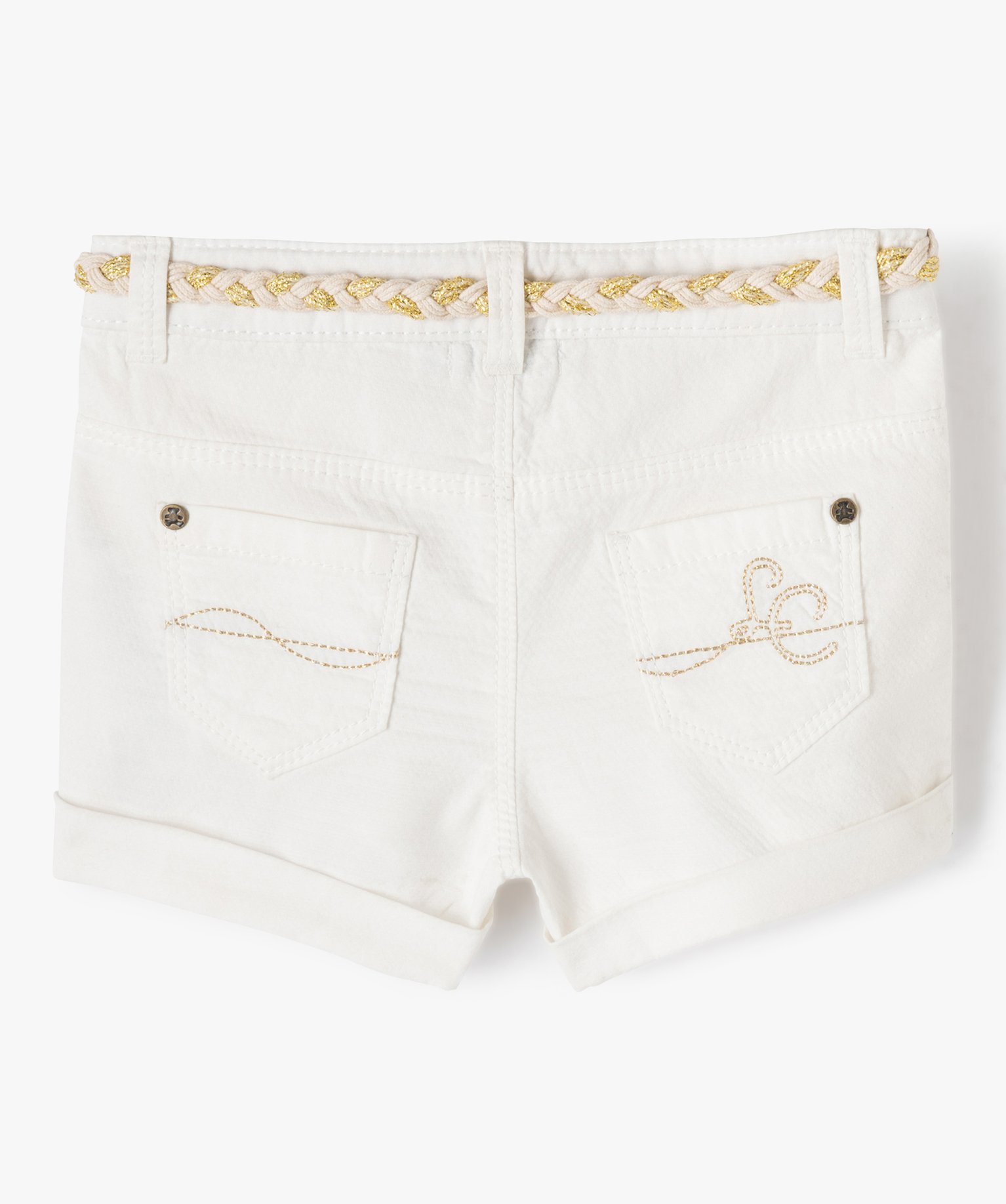 Short bébé fille avec ceinture pailletée – LuluCastagnette ecru | GEMO