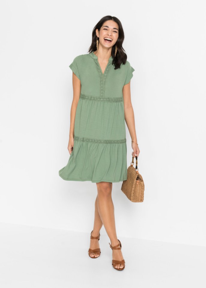 Tunika-Kleid mit Spitze