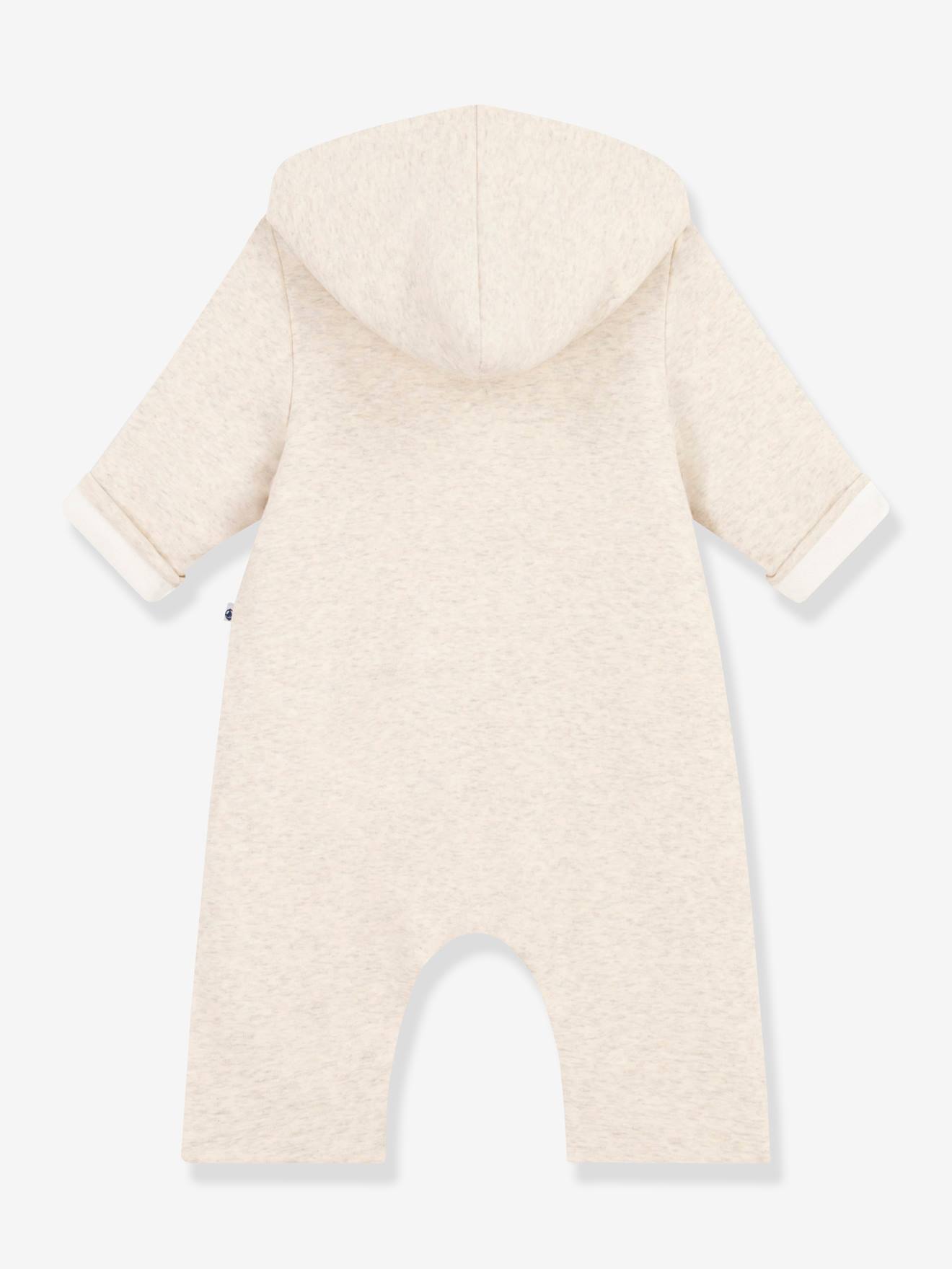 Combinaison longue ouatinée à capuche en coton bébé PETIT BATEAU beige