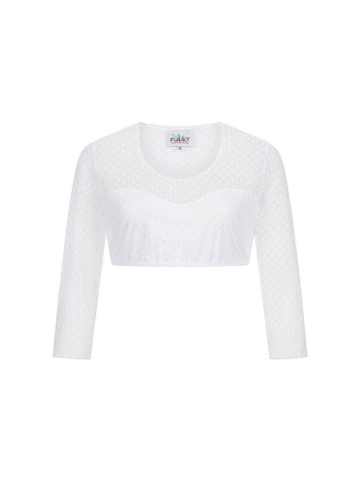 Nübler Dirndlbluse langarm Lisa in Weiß günstig kaufen