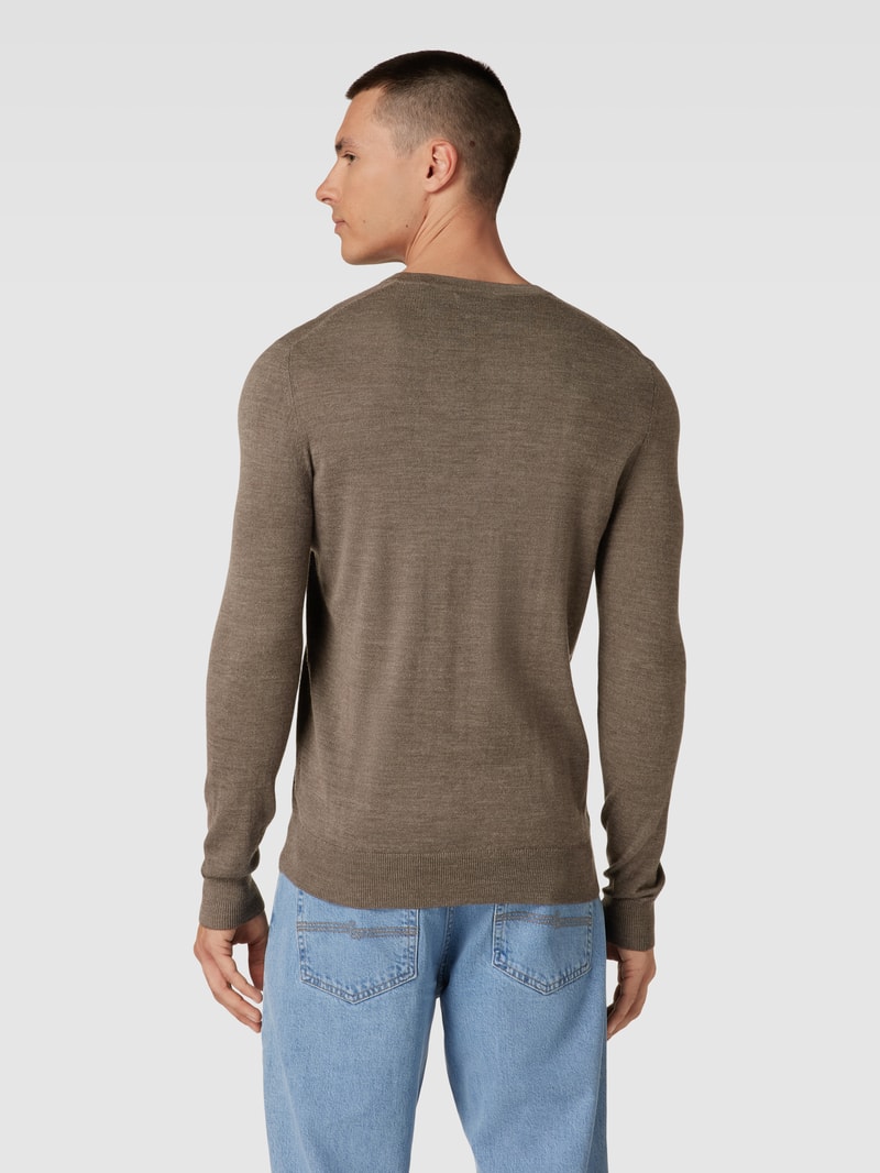 Strickpullover in taupe meliert