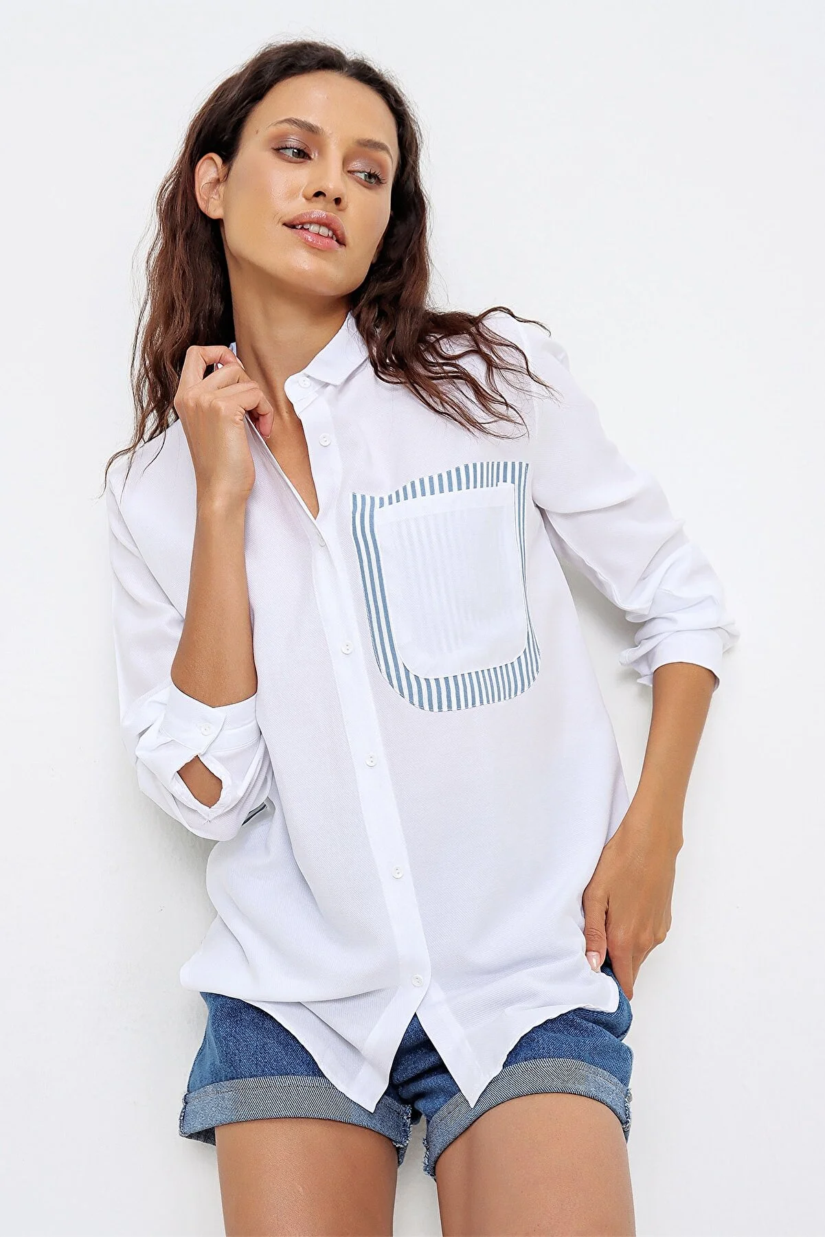 Trend Alaçatı Stili  Hemd - Weiß - Oversized