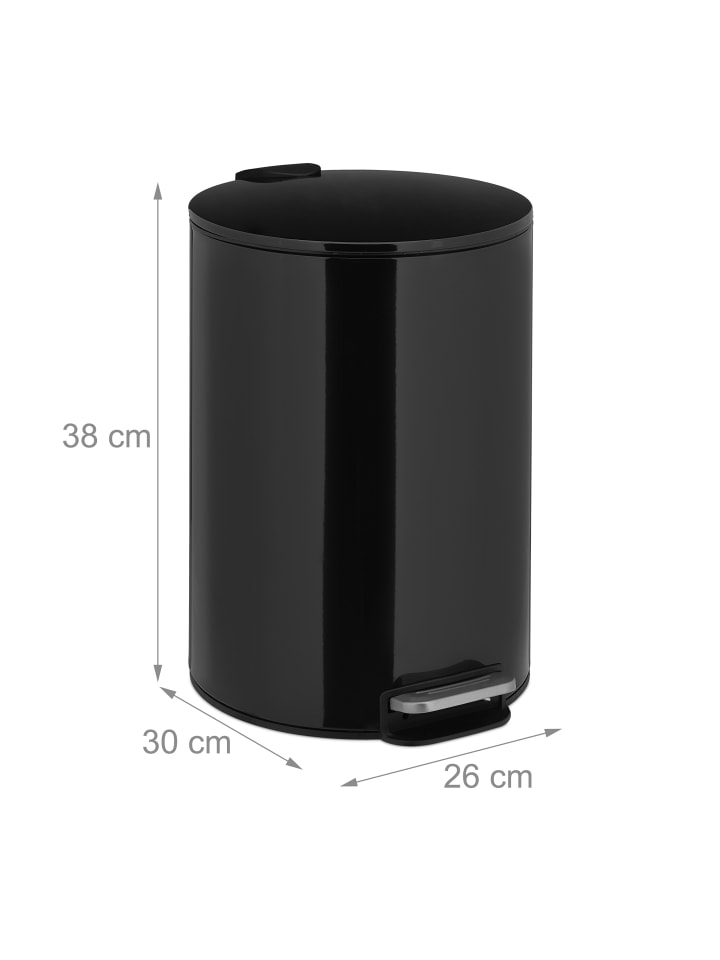 relaxdays Treteimer in Schwarz - 12 Liter günstig kaufen onesize